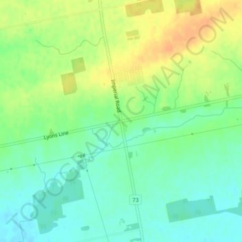 Topografische Karte Lyons, Höhe, Relief