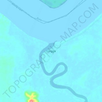 Topografische Karte Lingga, Höhe, Relief