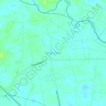 Topografische Karte Pekan Pasir, Höhe, Relief