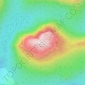 Topografische Karte Cerro Cortez, Höhe, Relief