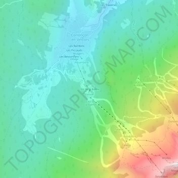 Topografische Karte Clos de la Balme, Höhe, Relief