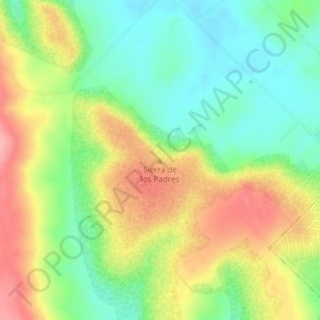 Topografische Karte Sierra de los Padres, Höhe, Relief