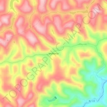 Topografische Karte Membeca, Höhe, Relief