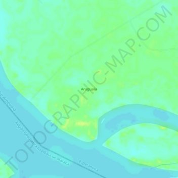 Topografische Karte Araguaia, Höhe, Relief