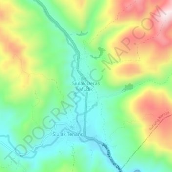 Topografische Karte Siulak Deras Mudik, Höhe, Relief