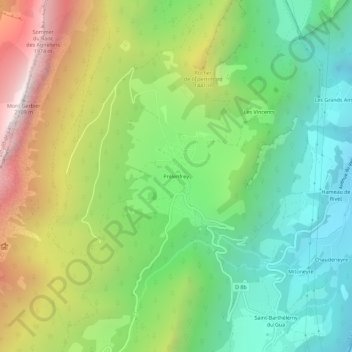Topografische Karte Prélenfrey, Höhe, Relief