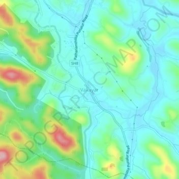 Topografische Karte Vakayar, Höhe, Relief