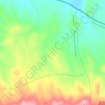 Topografische Karte El Espartal, Höhe, Relief