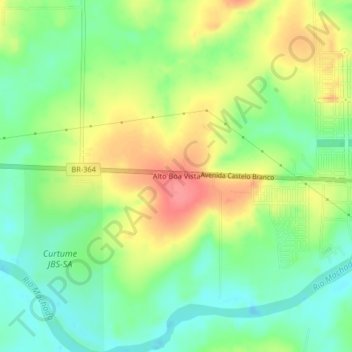Topografische Karte Alto Boa Vista, Höhe, Relief