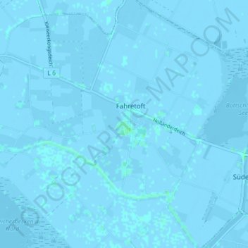 Topografische Karte Voltswarft, Höhe, Relief