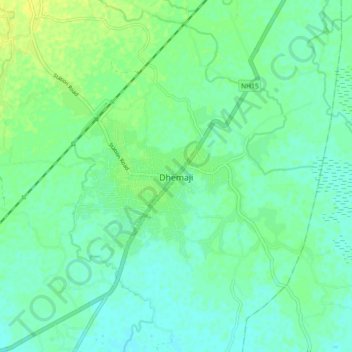 Topografische Karte Dhemaji, Höhe, Relief