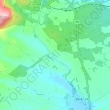 Topografische Karte Waterloo, Höhe, Relief