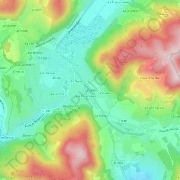 Topografische Karte La Sarra, Höhe, Relief