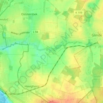 Topografische Karte Domhorst, Höhe, Relief