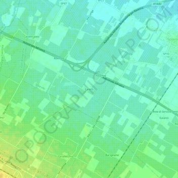 Topografische Karte Casetti, Höhe, Relief