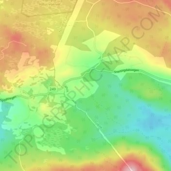 Topografische Karte Bratteng, Höhe, Relief