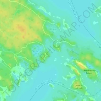 Topografische Karte Sweet Bay, Höhe, Relief