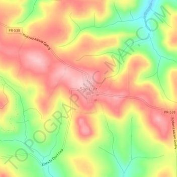 Topografische Karte São Luiz, Höhe, Relief