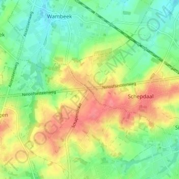 Topografische Karte Goudveerdegem, Höhe, Relief