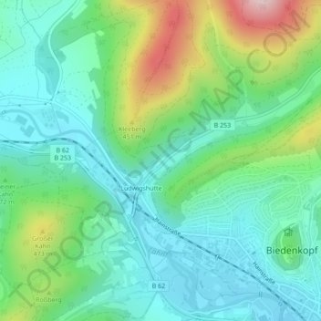 Topografische Karte Am Kleeberg, Höhe, Relief