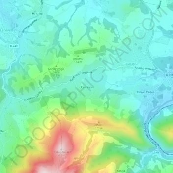 Topografische Karte Basaburu, Höhe, Relief