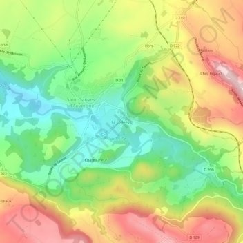 Topografische Karte La Collonge, Höhe, Relief