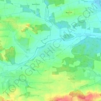 Topografische Karte Vogach, Höhe, Relief