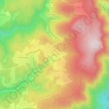 Topografische Karte Joubert, Höhe, Relief