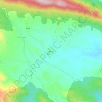 Topografische Karte Abena, Höhe, Relief
