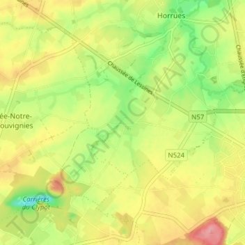 Topografische Karte Long Pont, Höhe, Relief
