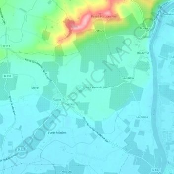 Topografische Karte Pradel, Höhe, Relief