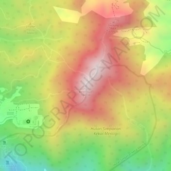 Topografische Karte Gunung Berembun, Höhe, Relief