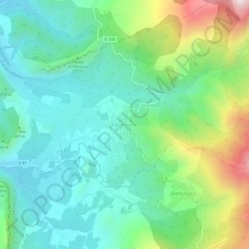 Topografische Karte Patrimonio, Höhe, Relief