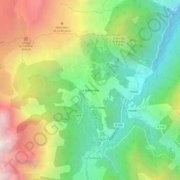 Topografische Karte La Grenonière, Höhe, Relief