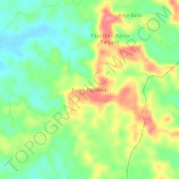 Topografische Karte Pucok Reudeup, Höhe, Relief