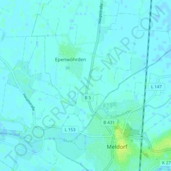 Topografische Karte Lilienthal, Höhe, Relief