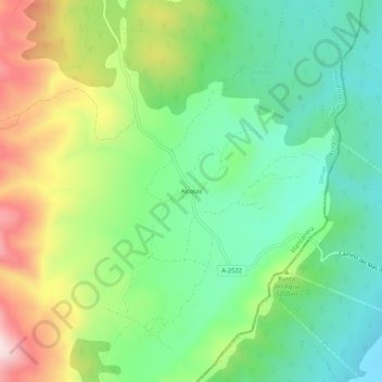 Topografische Karte Alcotas, Höhe, Relief