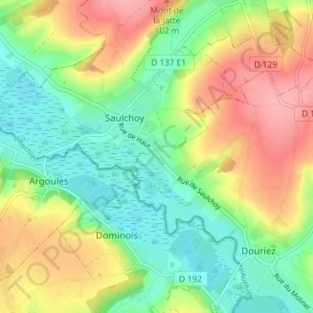 Topografische Karte Le Colombier, Höhe, Relief