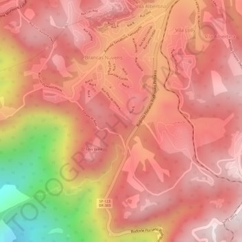 Topografische Karte Floresta Negra, Höhe, Relief