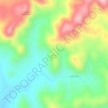 Topografische Karte Mount Wilson, Höhe, Relief