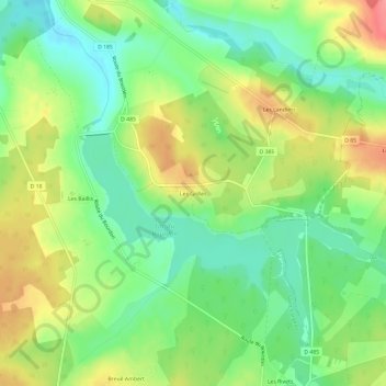 Topografische Karte Les Grilles, Höhe, Relief
