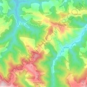 Topografische Karte San Feliz, Höhe, Relief