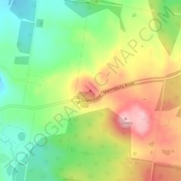 Topografische Karte Kidds Hill, Höhe, Relief