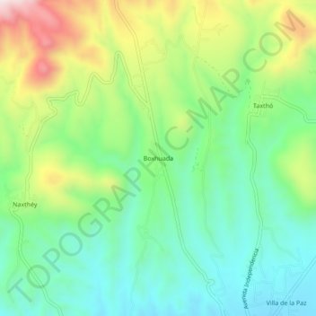 Topografische Karte Boxhuada, Höhe, Relief