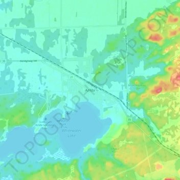 Topografische Karte Azilda, Höhe, Relief