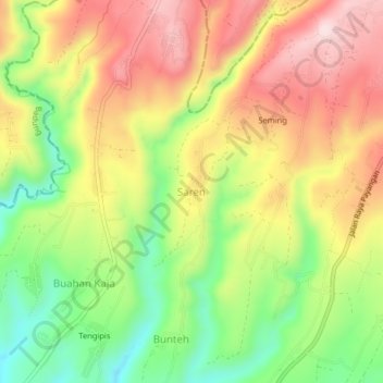 Topografische Karte Saren, Höhe, Relief