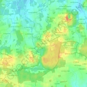 Topografische Karte Le Rouvre, Höhe, Relief