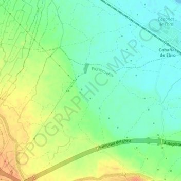 Topografische Karte Azuer, Höhe, Relief