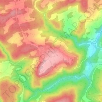 Topografische Karte Upflamör, Höhe, Relief