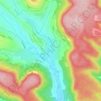 Topografische Karte Seitingen, Höhe, Relief